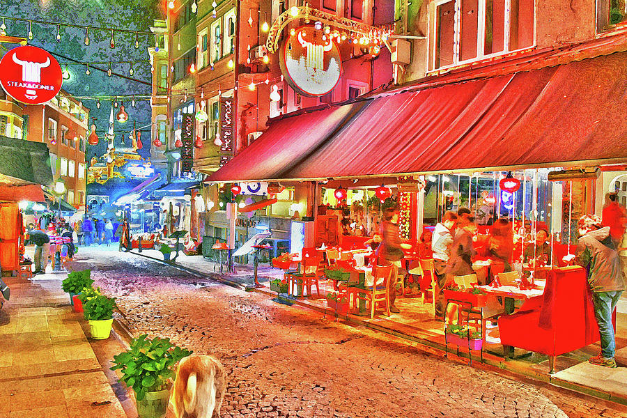 Restaurants In Istanbul By Night Digital Art By T, 50% OFF