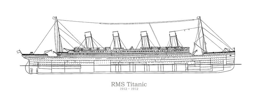 RMS Titanic ship plans. Drawing by StockPhotosArt Com - Pixels