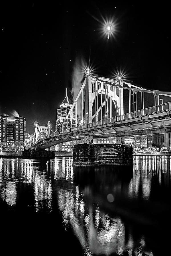 Roberto Clemente Bridge And Pittsburgh Downtown #4 Photograph by Alex Grichenko