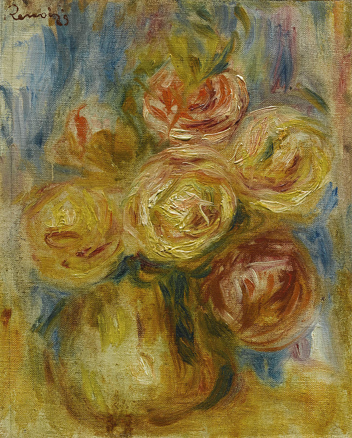 Roses #1 Painting by Pierre-Auguste Renoir