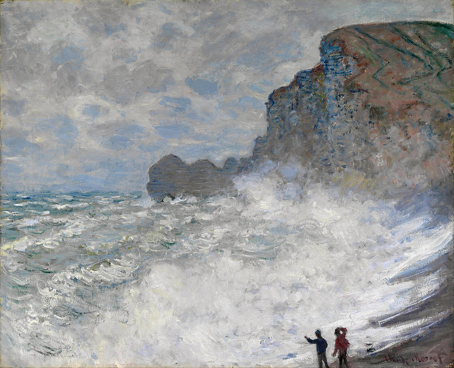 Claude Monet Painting - Rough Weather at Etretat #4 by Claude Monet