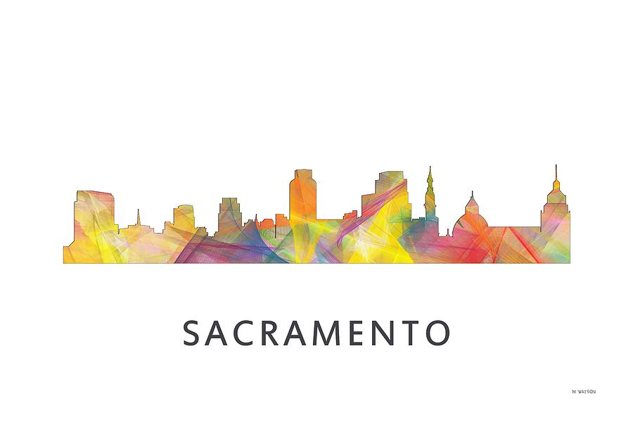 Sacramento California Skyline #4 Digital Art by Marlene Watson