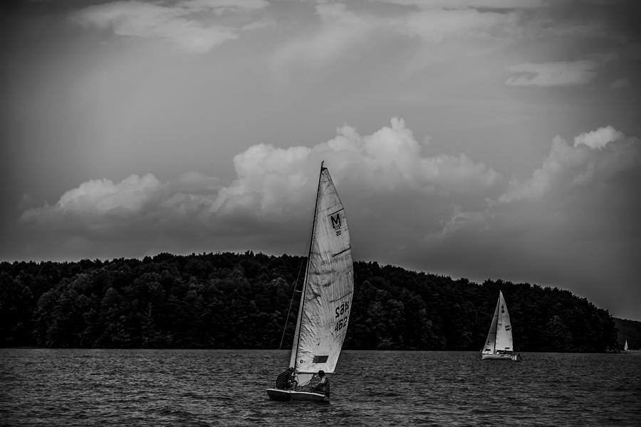 Sail Boat On Large Lake #4 Photograph by Alex Grichenko