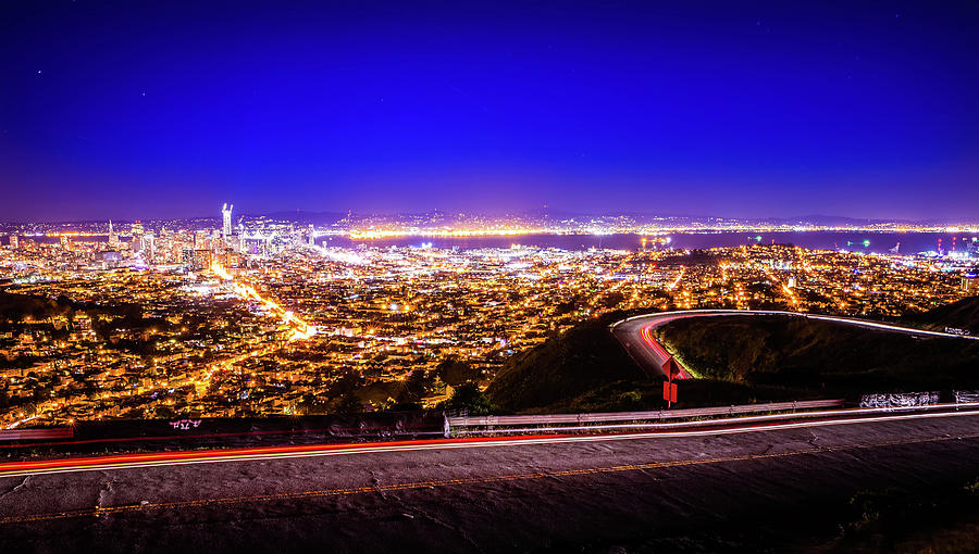 San Francisco California Cityscape Skyline At Night #4 Photograph by Alex Grichenko