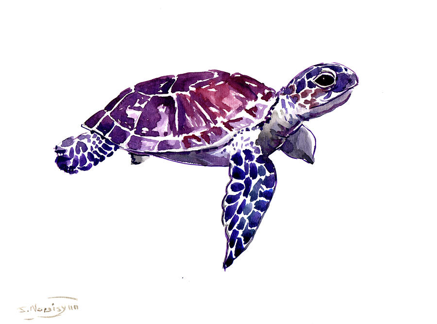 Sea Turtle #4 Painting by Suren Nersisyan