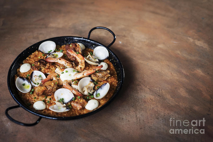 Seafood And Rice Paella Traditional Spanish Food #4 Photograph by JM Travel Photography