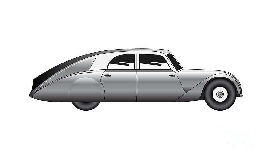 Sedan - vintage model of car #4 Digital Art by Michal Boubin