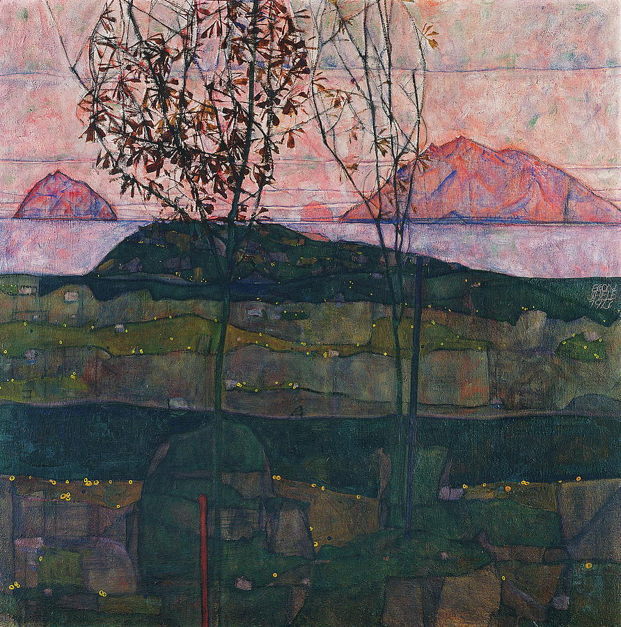  Setting Sun #5 Painting by Egon Schiele