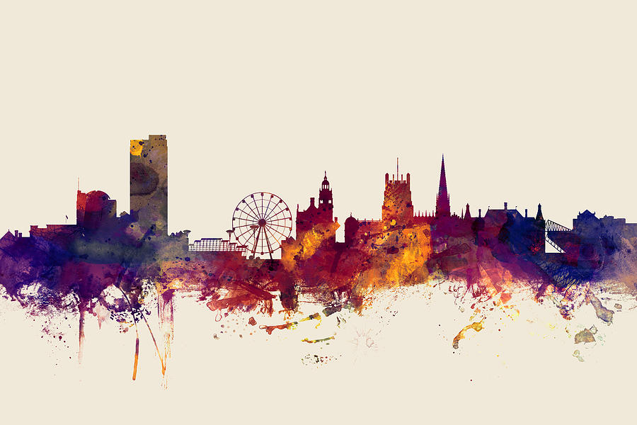 Sheffield England Skyline #4 Digital Art by Michael Tompsett