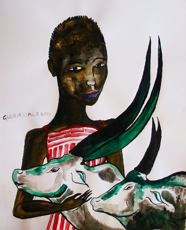 Jesus Christ Painting - Shilluk Bride - South Sudan #4 by Gloria Ssali