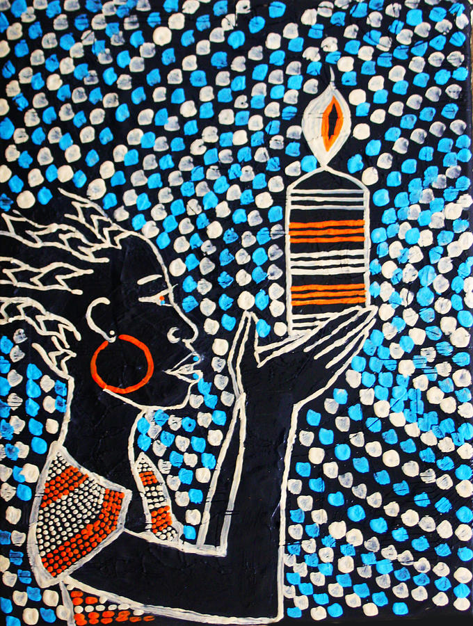 Paradise Painting - Shilluk South Sudanese Wise Virgin #4 by Gloria Ssali