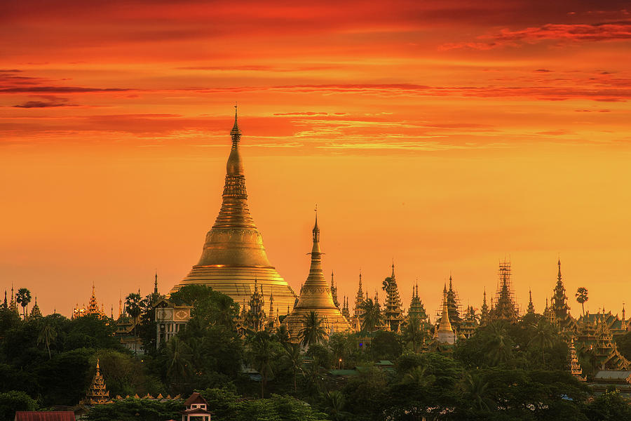 Shwedagon pagoda #4 Photograph by Anek Suwannaphoom