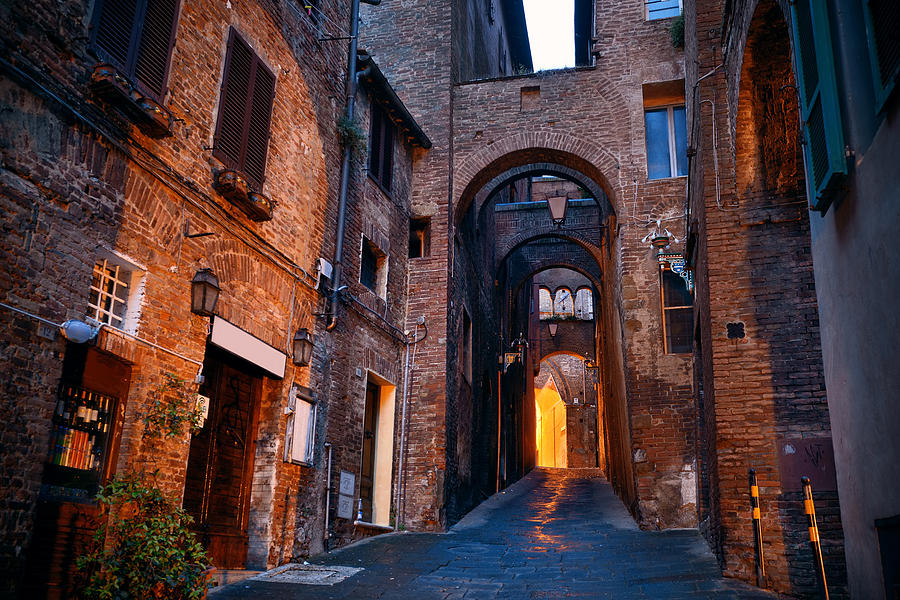 Siena street archway #4 Photograph by Songquan Deng