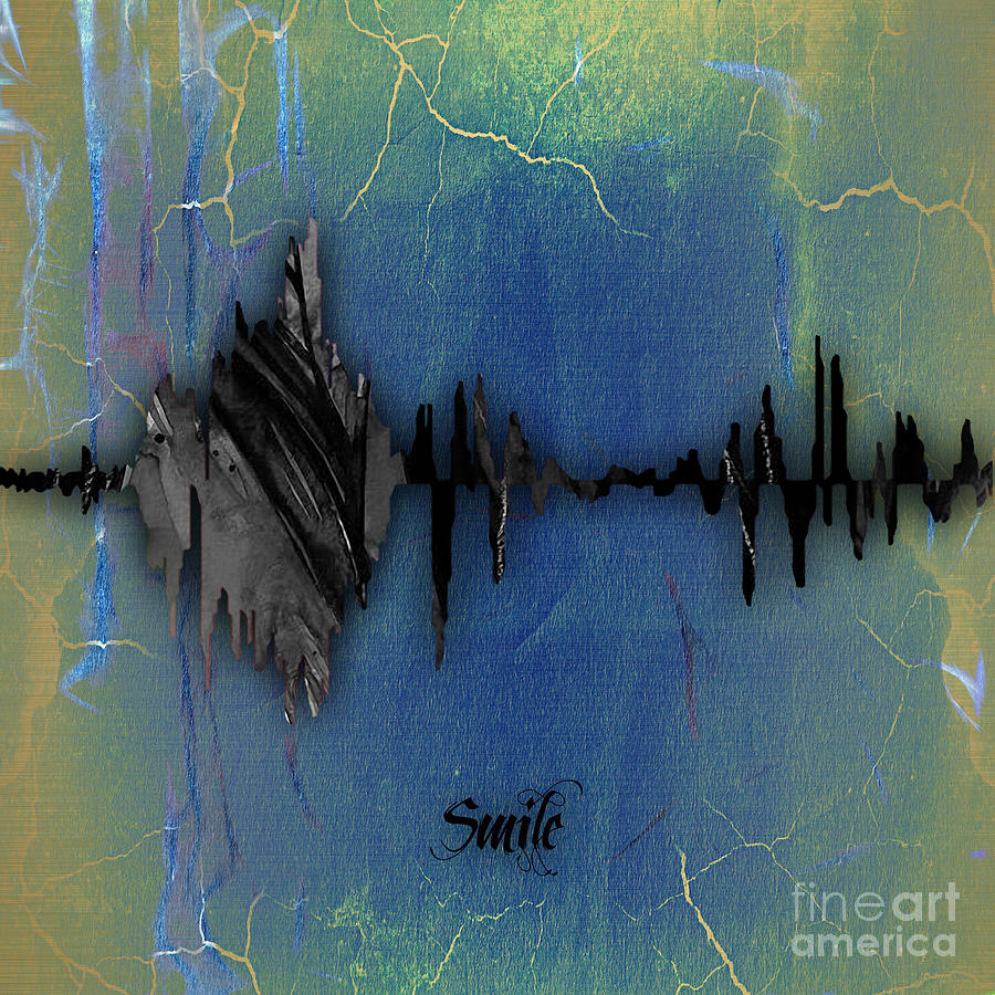 Music Mixed Media - Smile Sound Wave #3 by Marvin Blaine