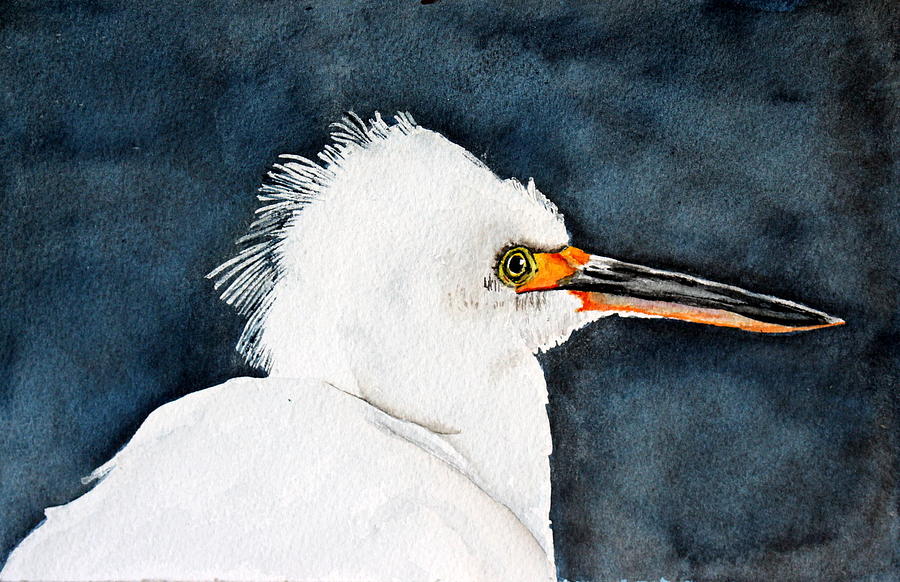 Nature Painting - Snowy Egret #4 by Betty Moore