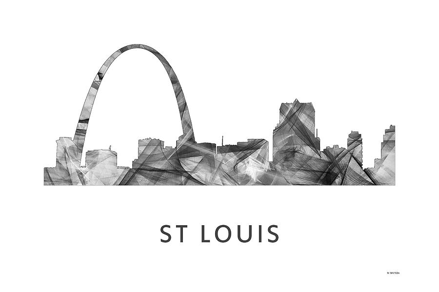 Architecture Digital Art - St Louis Missouri Skyline #4 by Marlene Watson