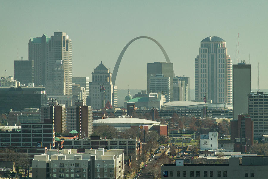 St Louis skyline and arch #4 Photograph by Garry McMichael