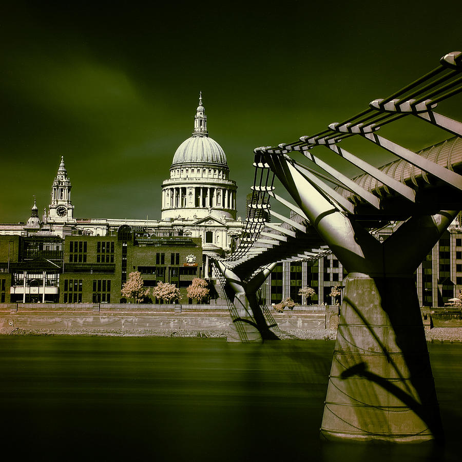 St Pauls Cathedral And The Millenum Bridge Photograph