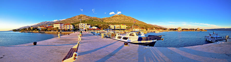 Starigrad Paklenica waterfront at sundown panoramic view #4 Photograph by Brch Photography