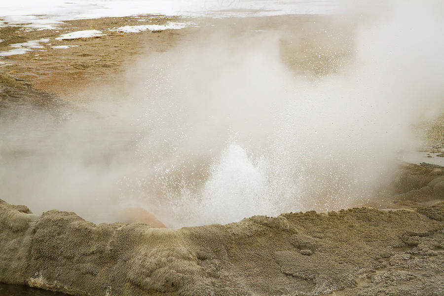 Steaming Geyser Vents At Fountain Paint Pots In Yellowstone Nati Photograph