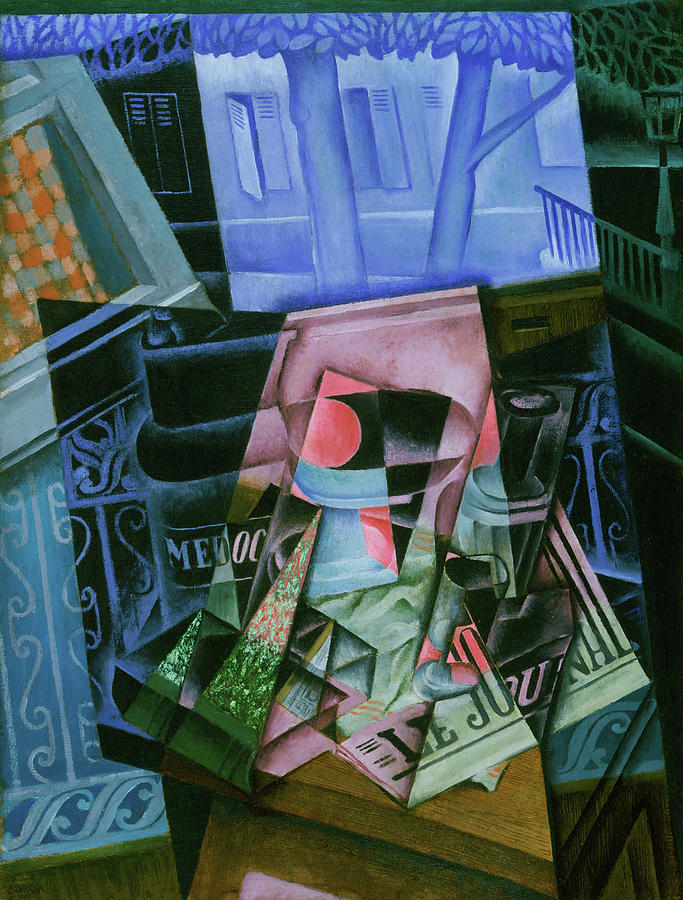 Still Life before an Open Window, Place Ravignan #4 Painting by Juan Gris