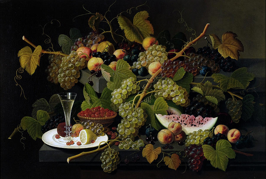 Still Life with Fruit Painting by Severin Roesen