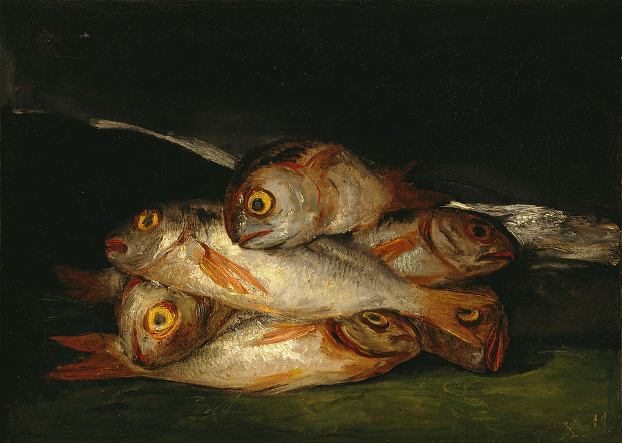 Still Life with Golden Bream #5 Painting by Francisco Goya