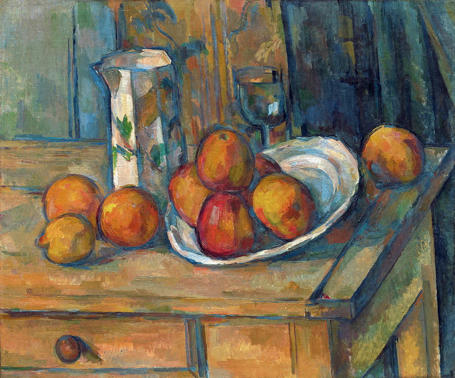 Still Life with Milk Jug and Fruit #4 Painting by Paul Cezanne