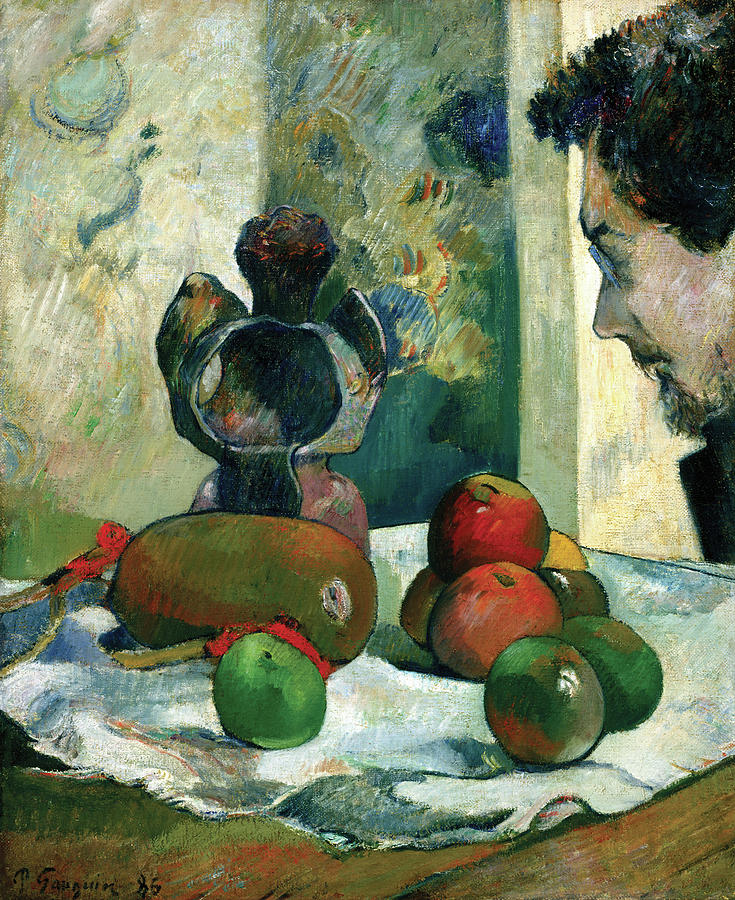 Still Life with Profile of Laval #4 Painting by Paul Gauguin