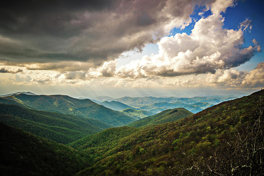 Sunset And Clouds At Craggy Gardens Blue Ridge Parkway #4 Photograph by Alex Grichenko