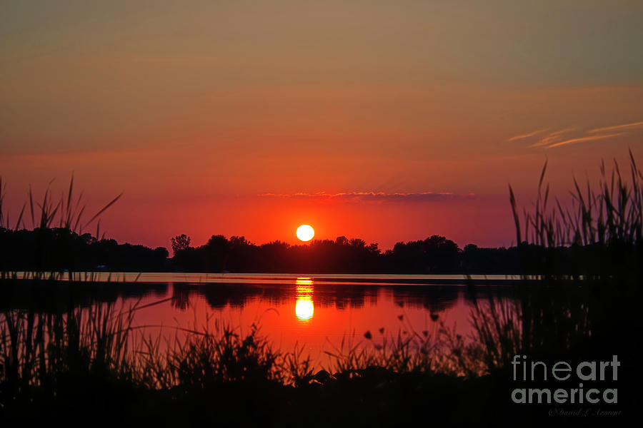 Sunset at Shipshewana Lake #4 Photograph by David Arment