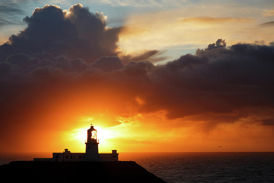 Sunset at Strumble Head Lighthouse #4 Photograph by Ian Middleton