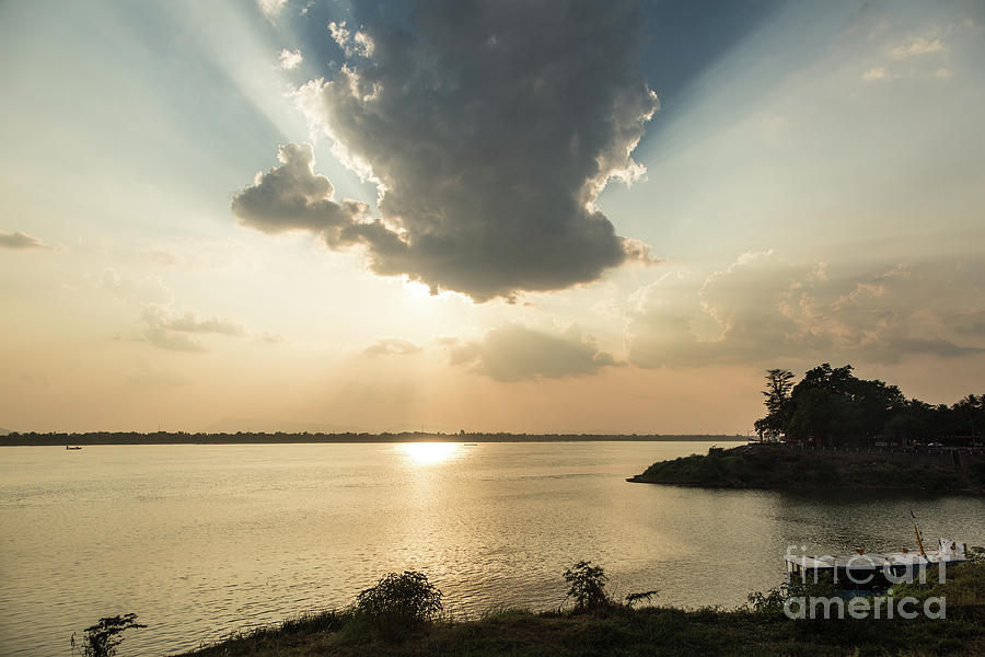 Sunset over the Mekong in Laos #4 Photograph by Didier Marti