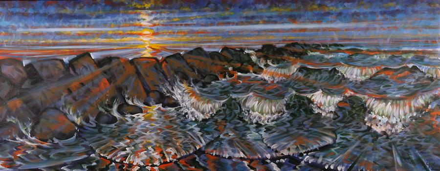Sunset Surf 2 Painting by Gary M Long