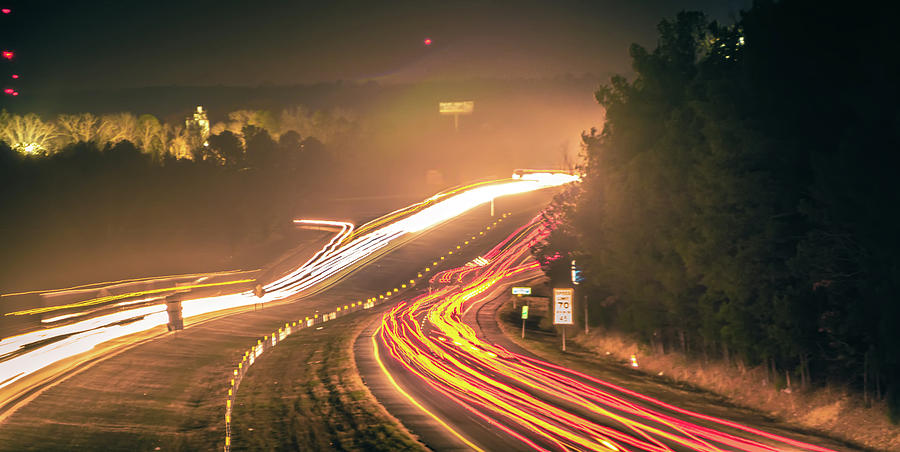 Super Highway With High Volume Of Cars At Night #4 Photograph by Alex Grichenko