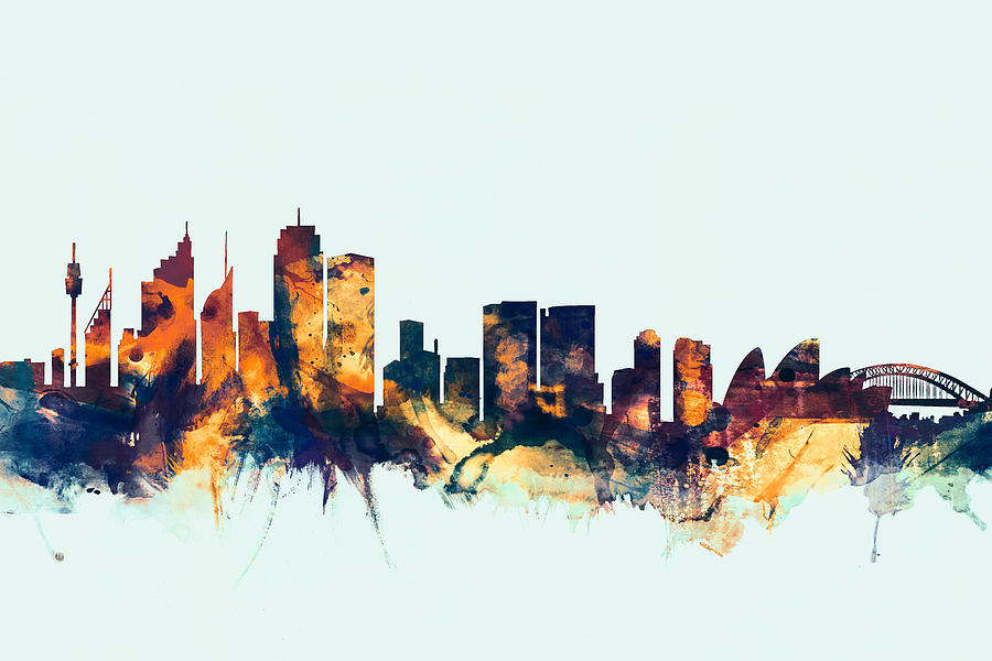 Sydney Australia Skyline #4 Digital Art by Michael Tompsett