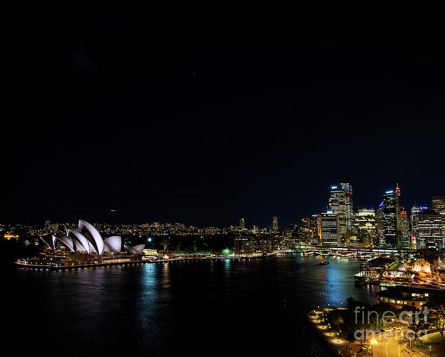 sydney harbour CBD opera house skyline in australia at night Photograph ...