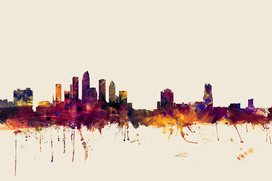 Tampa Florida Skyline #4 Digital Art by Michael Tompsett