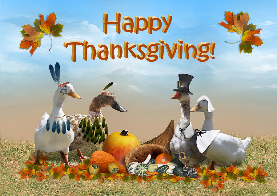 Thanksgiving Mixed Media - Thanksgiving Ducks #1 by Gravityx9 Designs