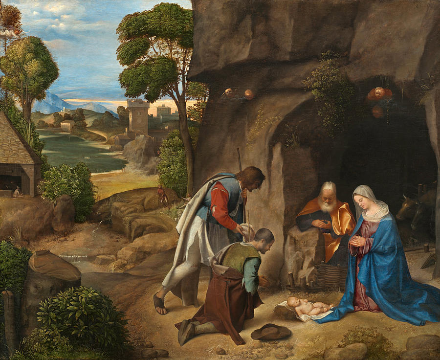 The Adoration of the Shepherds #5 Painting by Giorgione