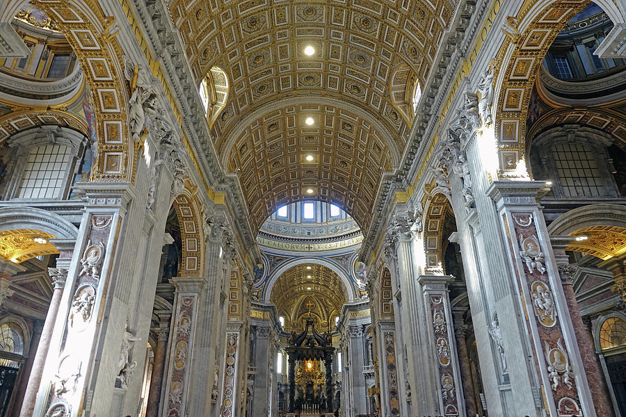 The Architectural Artistry Within St. Peters Basilica At Vactican City #4 Photograph by Rick Rosenshein