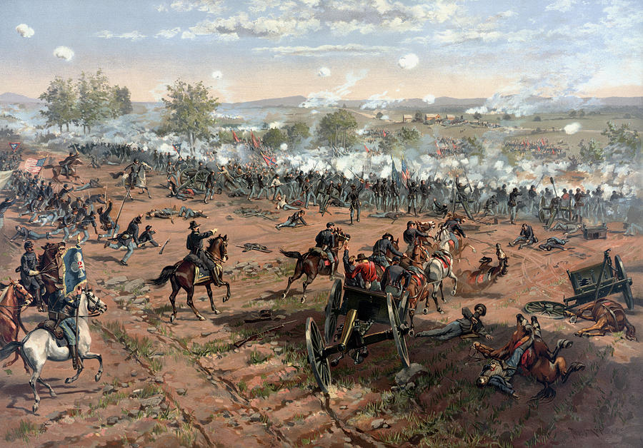 Civil War Painting - The Battle of Gettysburg  by War Is Hell Store