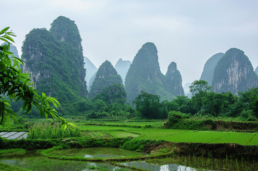 The beautiful karst rural scenery in spring #4 Photograph by Carl Ning