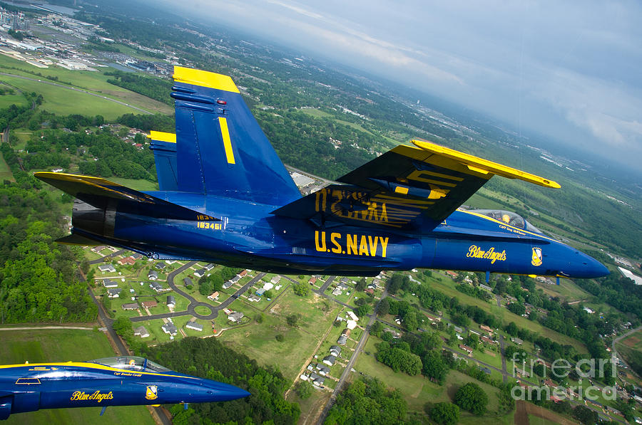 Aerial Painting - the Blue Angels #4 by Celestial Images