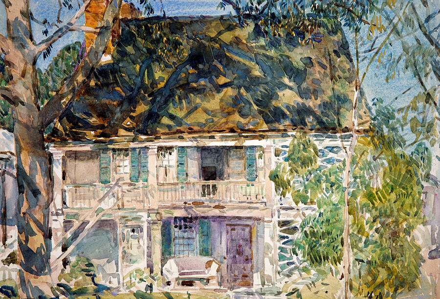 The Brush House, from 1916 Drawing by Childe Hassam