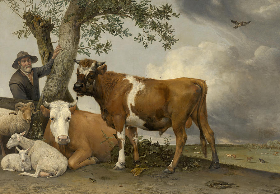 Paulus Potter Painting - The Bull #4 by Paulus Potter