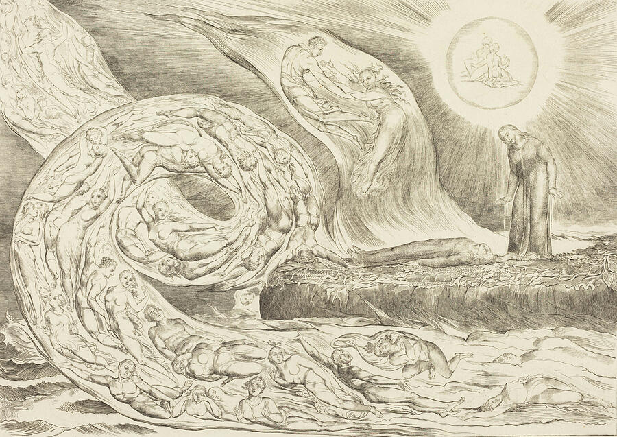 English Painters Relief - The Circle Of The Lustful, Paolo And Francesca by William Blake English Painters Relief - The Circle Of The Lustful, Paolo And Francesca by William Blake