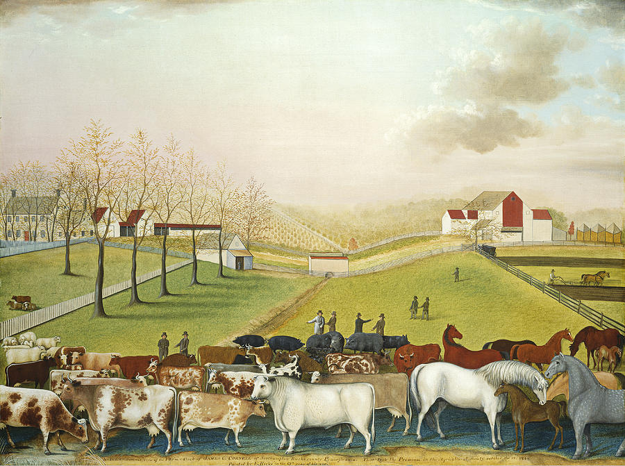 Edward Hicks Painting - The Cornell Farm #4 by Edward Hicks