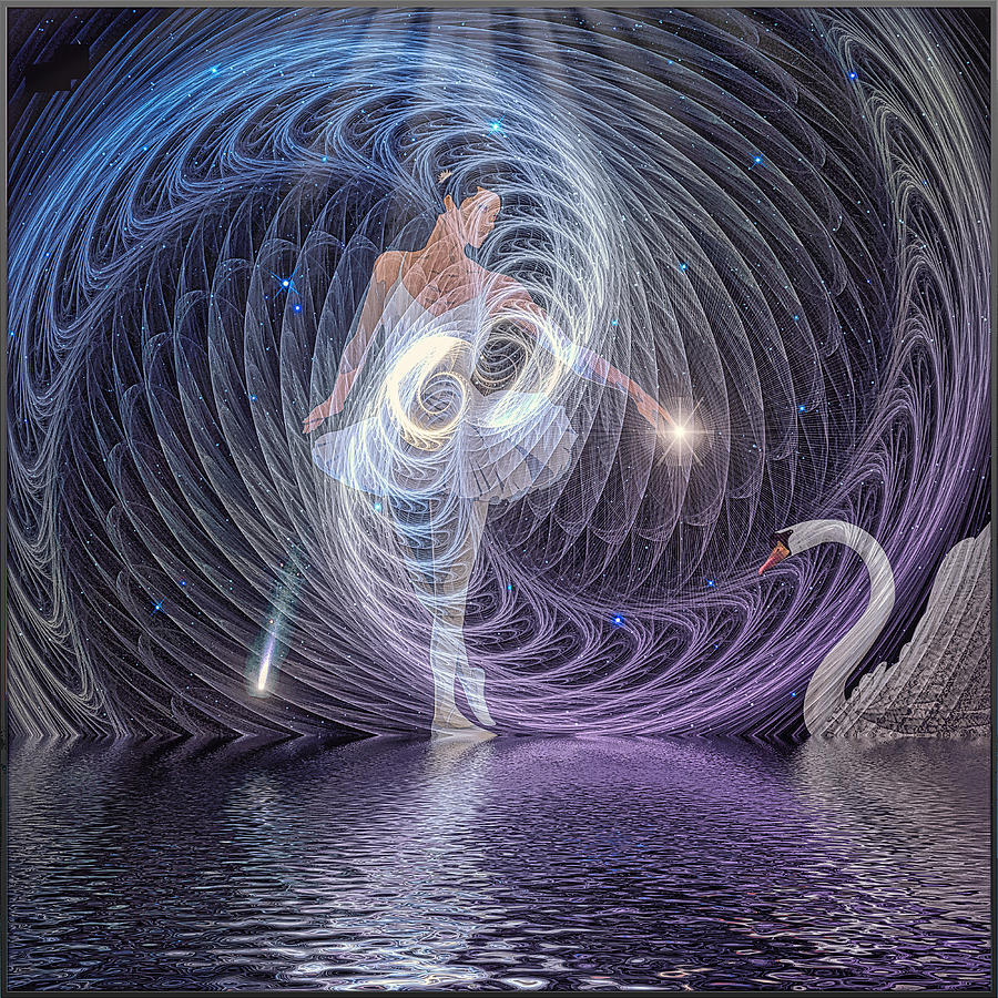 The dance of the swan #4 Digital Art by Harald Dastis