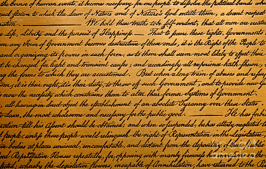 Independence Day Photograph - The Declaration of Independence  by American School